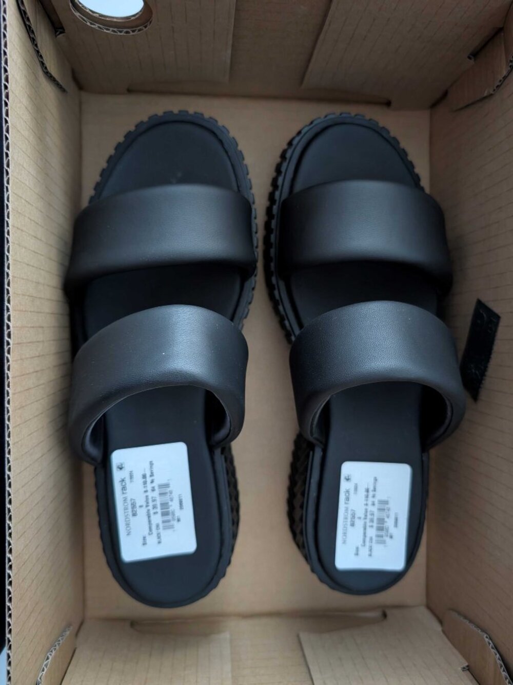 SOREL ONA Streetworks Mid Sandals NIB Platform Leather Slides Women’s 8 Black - Picture 9 of 11